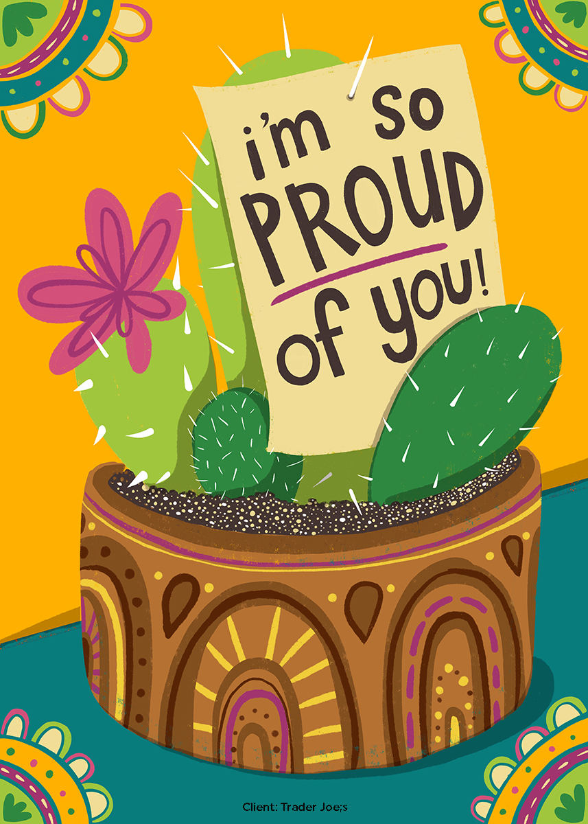 Proud of You Cactus Illustration by Steph Calvert Art