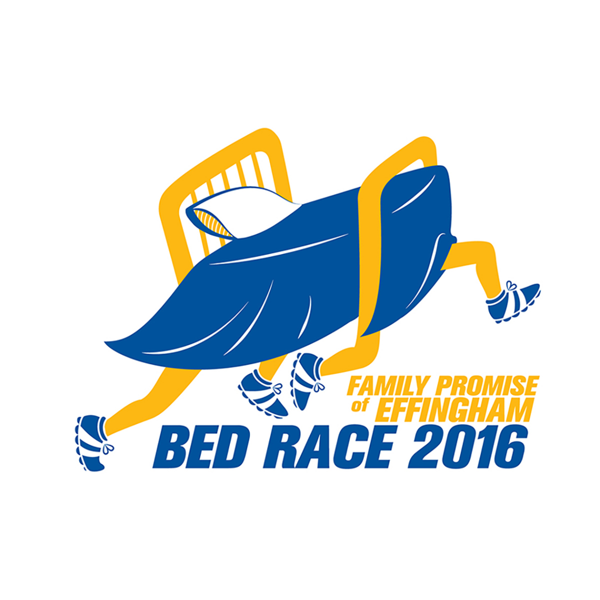 Bed Race illustrated logo design by Steph Calvert Art