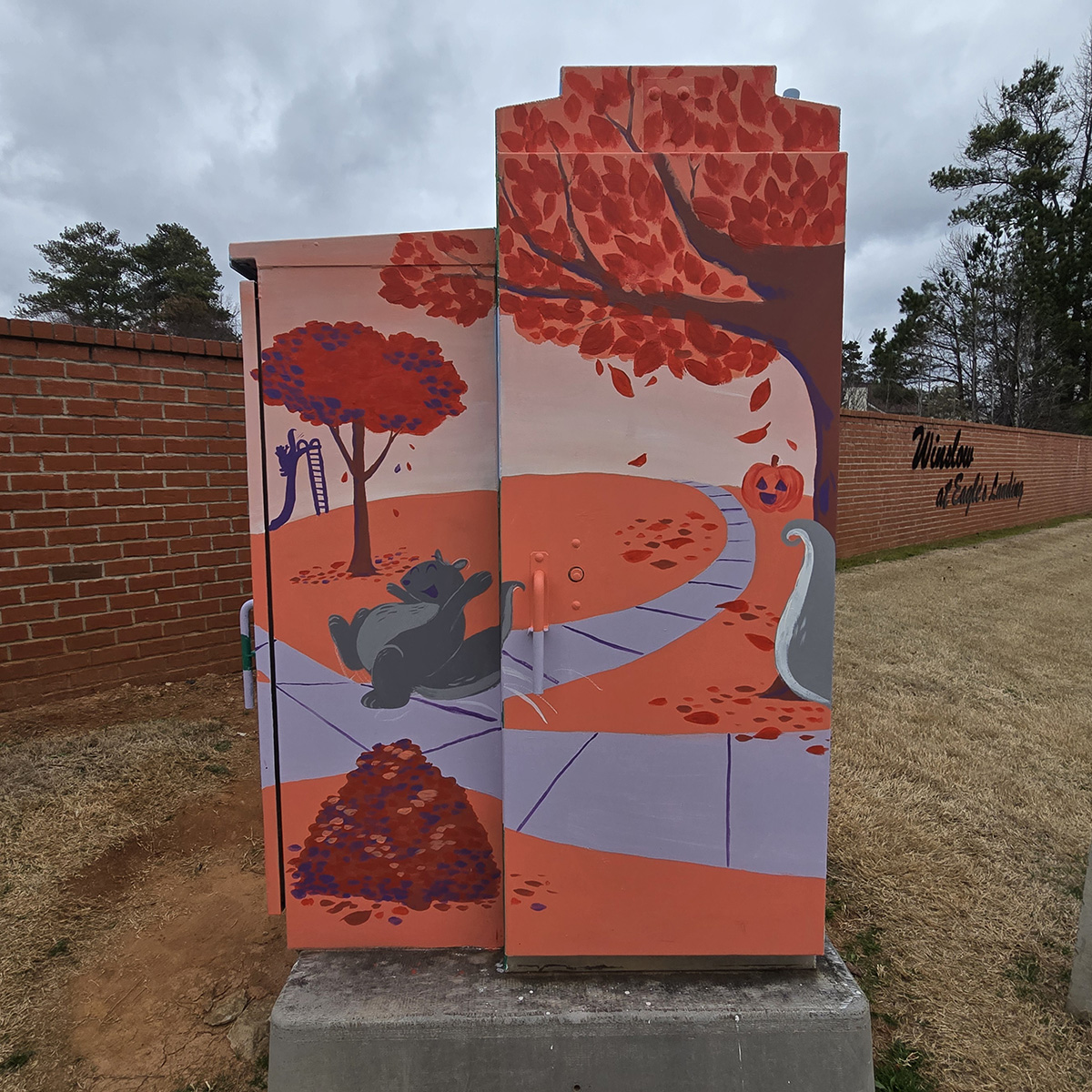 Traffic Box Mural Projects: "Squirrel Seasons - Fall" by Steph Calvert Art