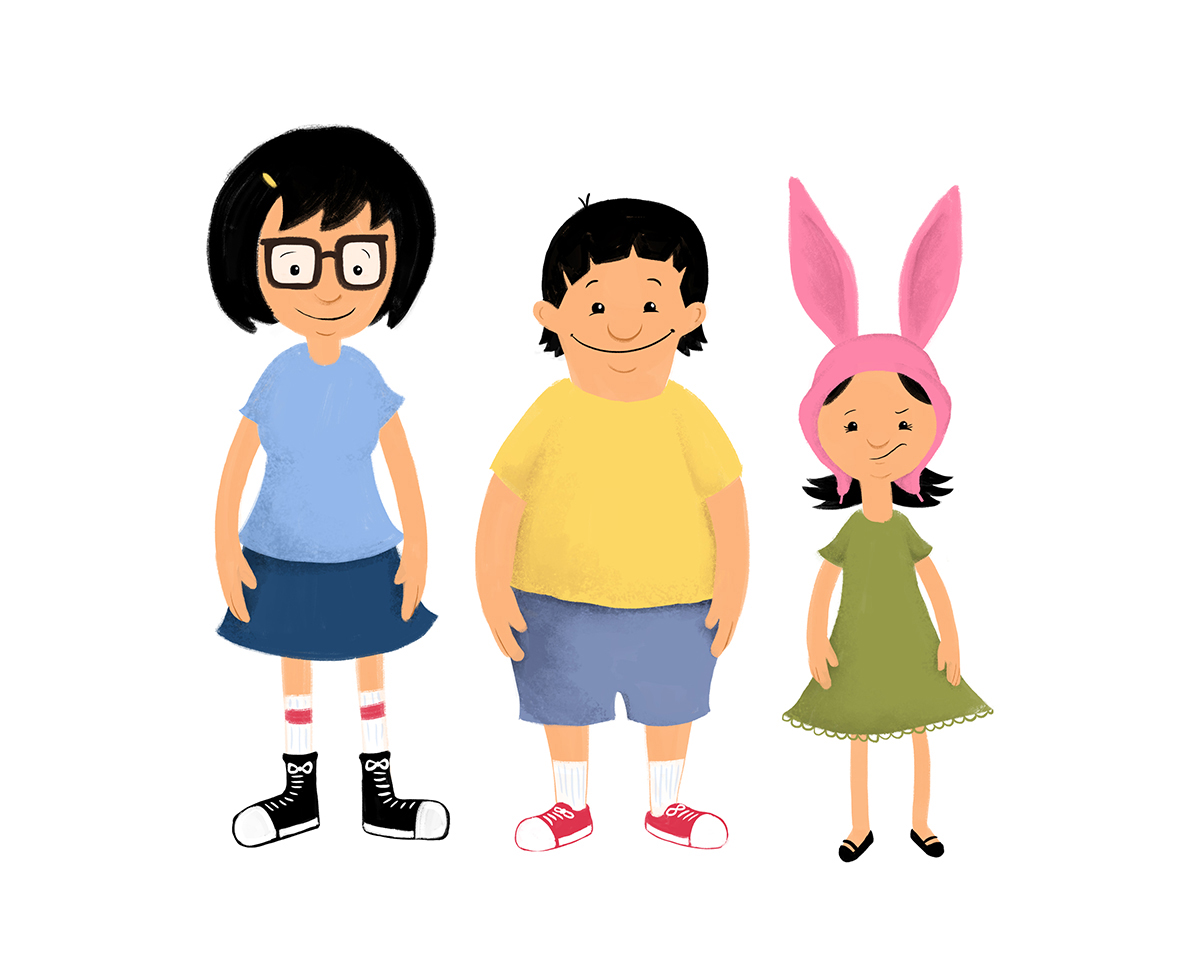 Bob's Burger Fan Art Episode- Tina Gene and Louise Belcher - by Steph Calvert Art