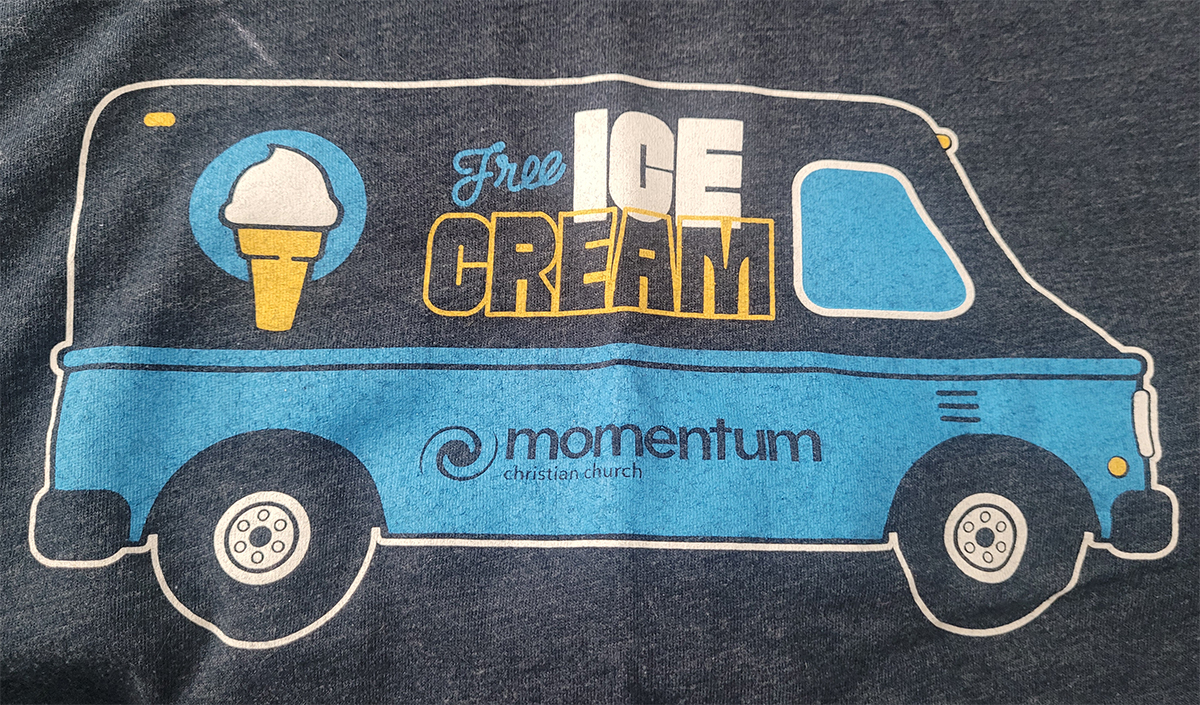 Custom T-Shirt Design Portfolio | Hire a T-Shirt Designer - Momentum Christian Church Ice Cream Truck Graphic by Steph Calvert Art