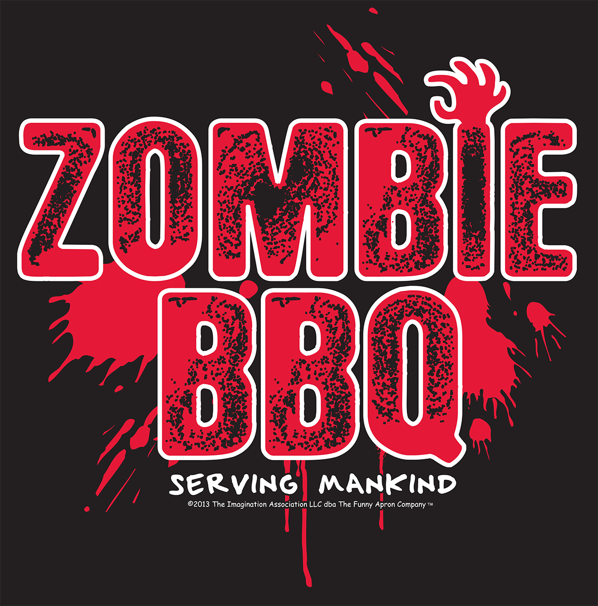 Zombie BBQ apparel graphic for Funny Apron Company by Steph Calvert Art