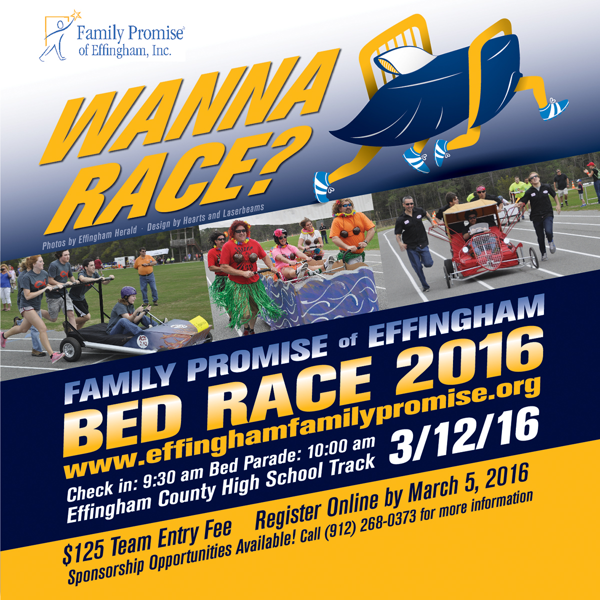Freelance Graphic Design Portfolio - Bed Race Ad Design by Steph Calvert Art