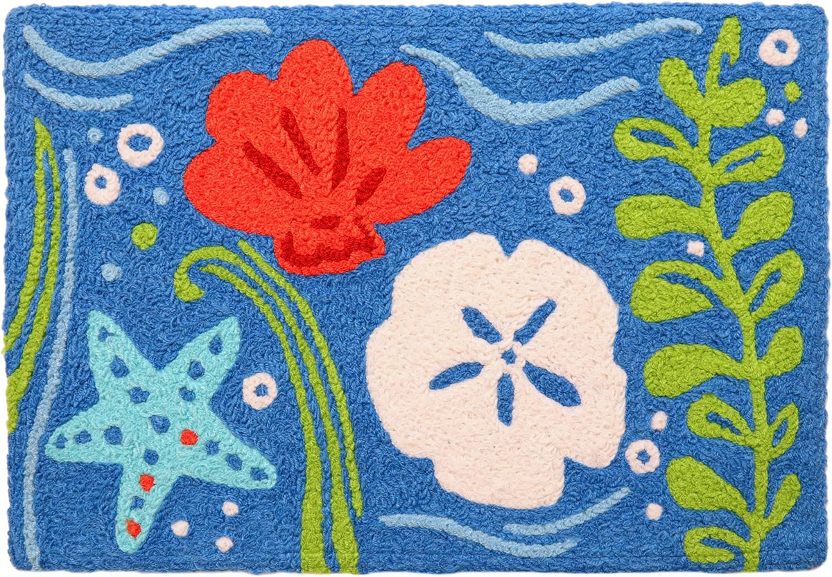 Underwater Treasures bath rug design for Jellybean Rugs by Steph Calvert Art