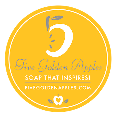 Logo Design for Five Golden Apples Soap by Steph Calvert Art