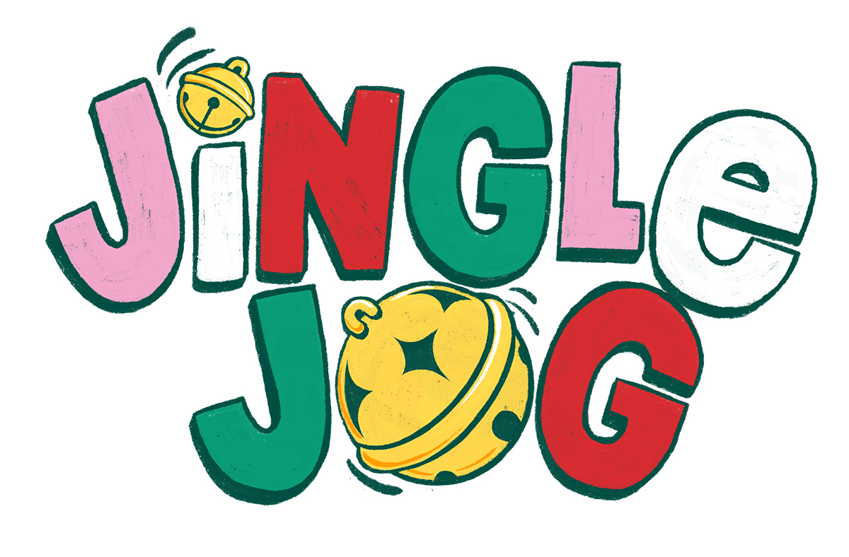 Logo Design and Branding Portfolio - Jingle Jog 5k Rotary Club Logo by Steph Calvert Art