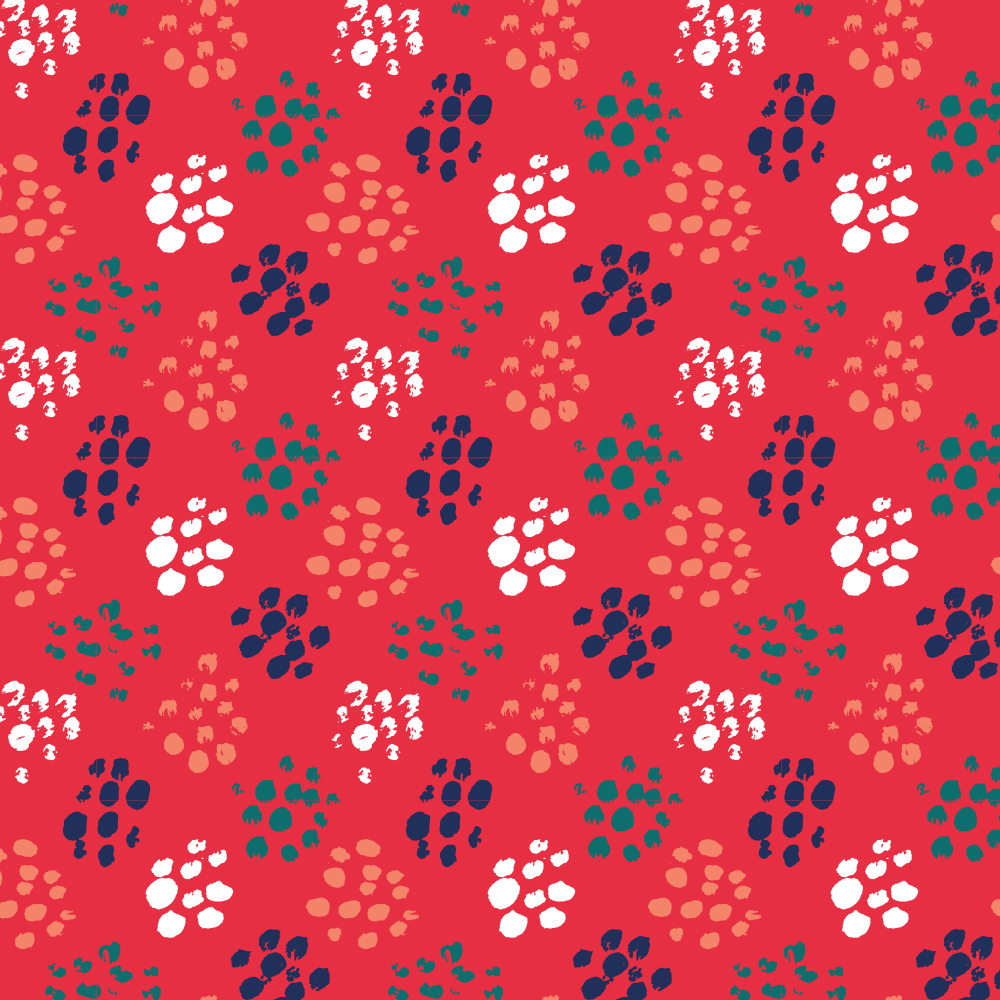 Surface Pattern Design Portfolio - Brushy Floral collection, Polka Dot Groups repeat pattern by Steph Calvert Art