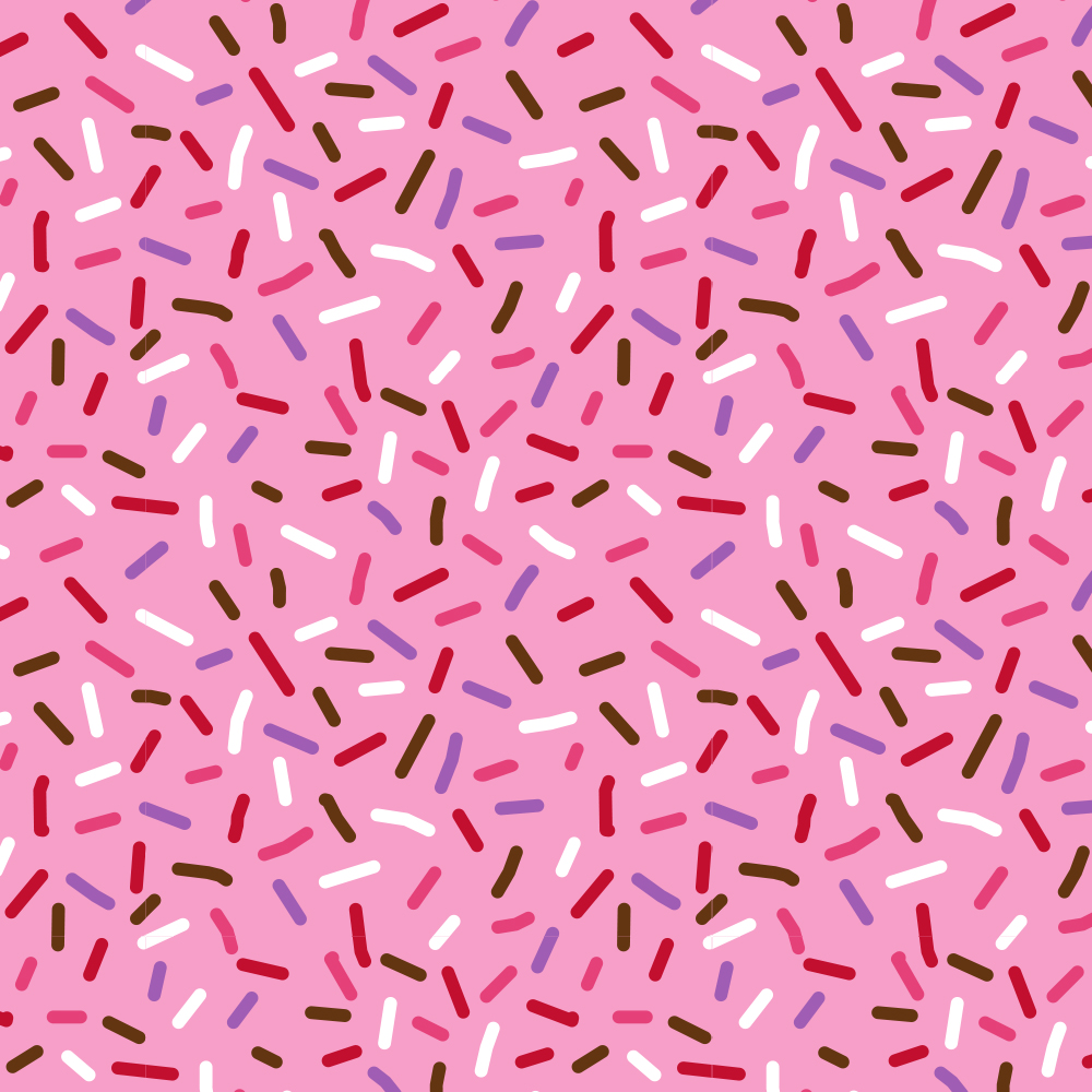 Surface Pattern Design Portfolio - Donuts Make Me Go Nuts collection, Sprinkles Ditsy repeat pattern by Steph Calvert Art