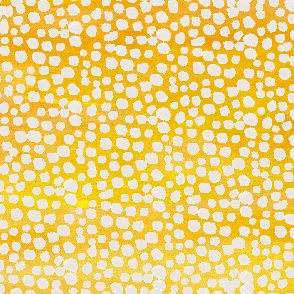 Surface Pattern Design Portfolio - Farm Fresh Fun Collection - Gold Polka Dot repeat pattern by Steph Calvert Art