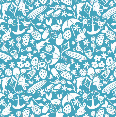 Surface Pattern Design Portfolio - Summer Icons Toss repeat pattern for Kohls by Steph Calvert Art