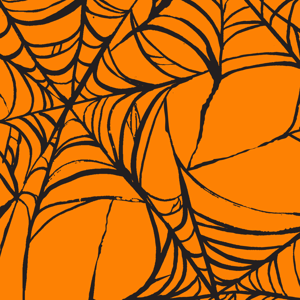 Surface Pattern Design Portfolio - This is Halloween collection, Spider Webs repeat pattern by Steph Calvert Art