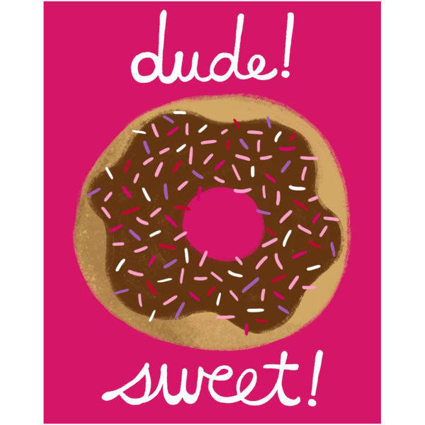 Dude Sweet Donut Art Print – 8x10 Chocolate Sprinkle Wall Decor